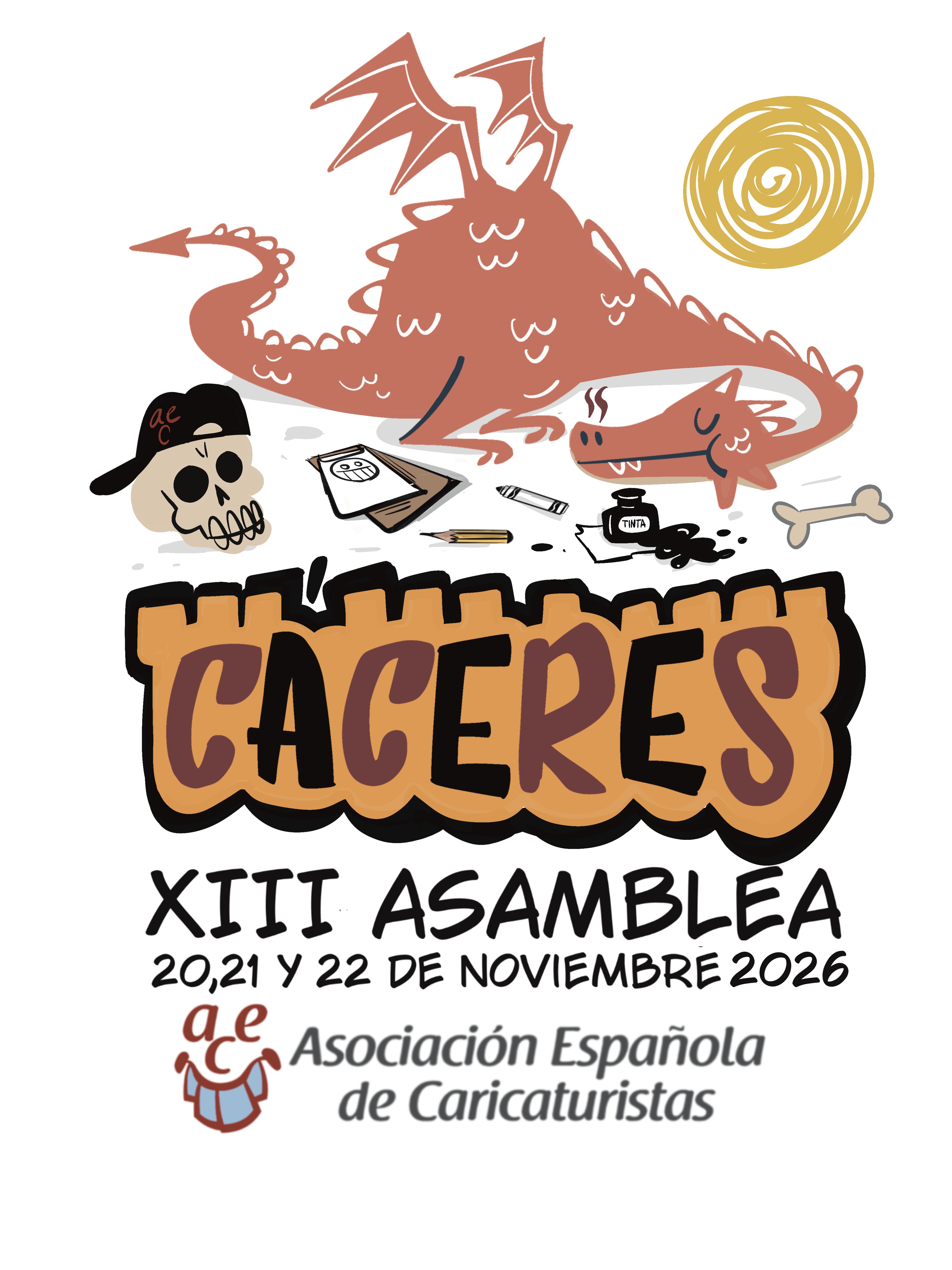 Cartel oficial de la XIII Asamblea AEC en Cáceres, 20, 21 y 22 de noviembre de 2026